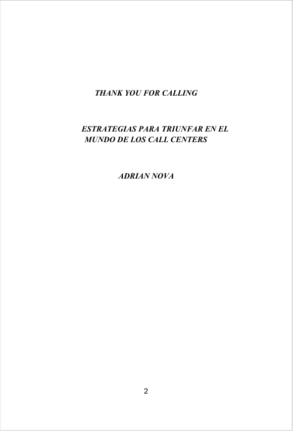 Thank You For Calling :Estrategias para triunfar en el mundo del call center(pdf)
